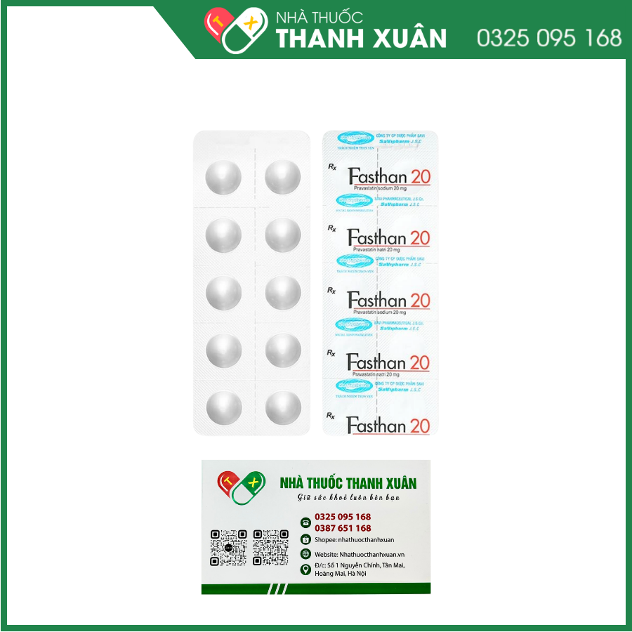 Thuốc Fasthan 20 SaVipharm điều trị rối loạn lipid máu, dự phòng biến cố tim mạch